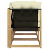 Outdoor Center and Corner Sofa with Cushions 3 Piece Set White