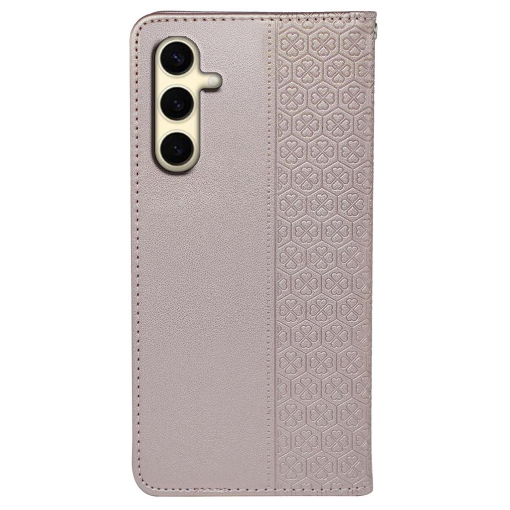 For Samsung Galaxy S24 FE Case Four-Leaf Clover Leather Phone Cover Flip Stand View
