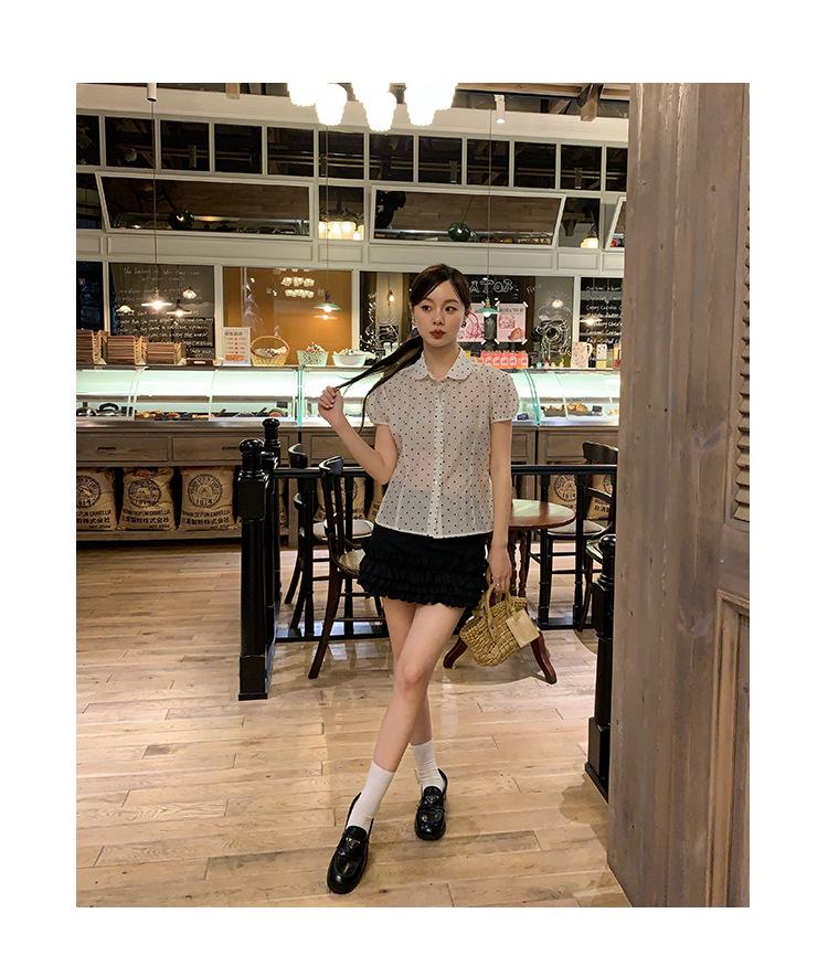 Interpret Beauty: 2025 Summer Polka Dot Short Sleeve Shirt for Women (Style S5119)