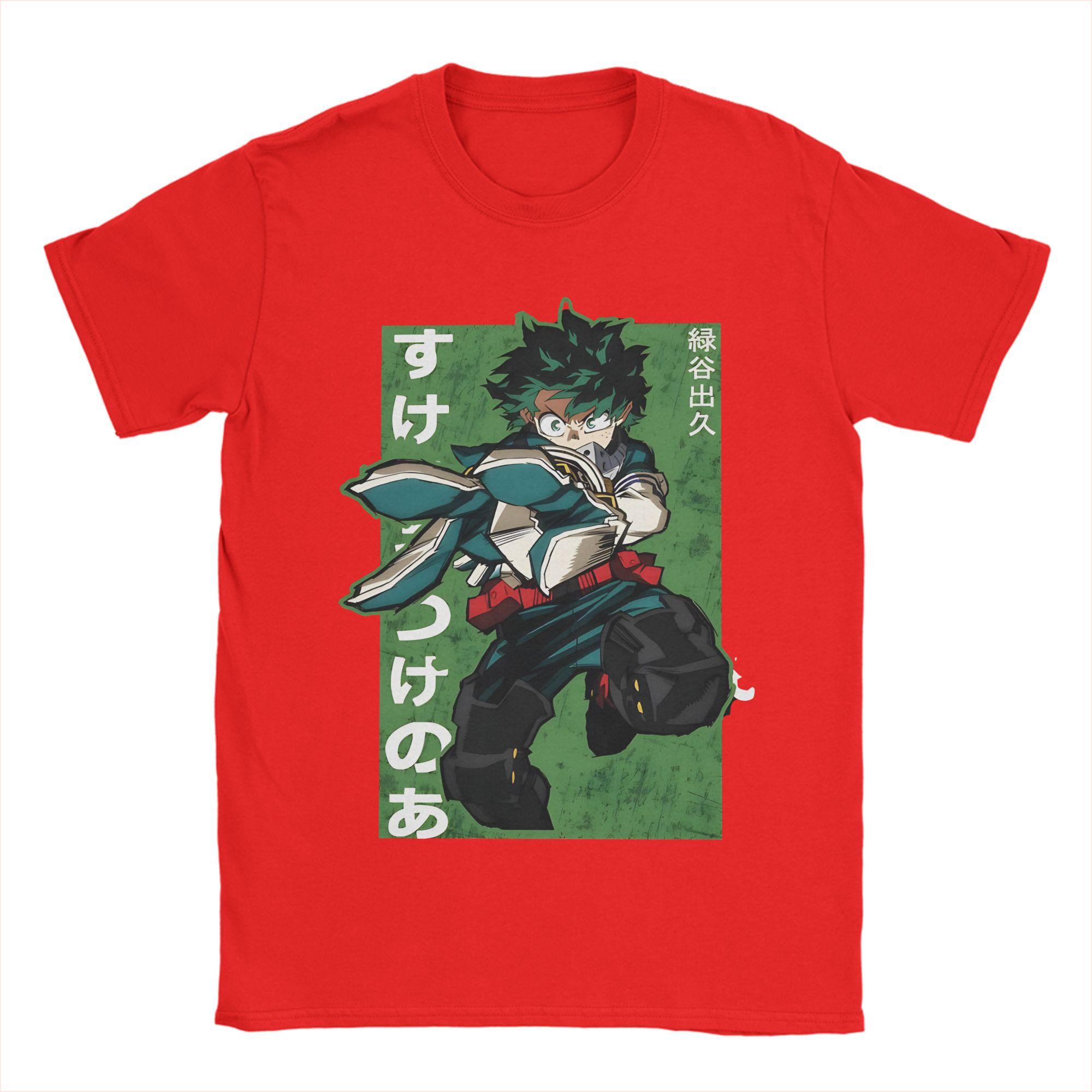 

Смешная футболка с рисунком Изуку из Моей геройской академии для мужчин Круглый вырез 100% Хлопок Футболки Короткий рукав Идеи для подарков Топы S