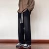 Spring And Autumn New Trendy Retro Solid Color Casual Jeans Loose Straight Versatile High Street Pants Men's Floor-Mopping Pants