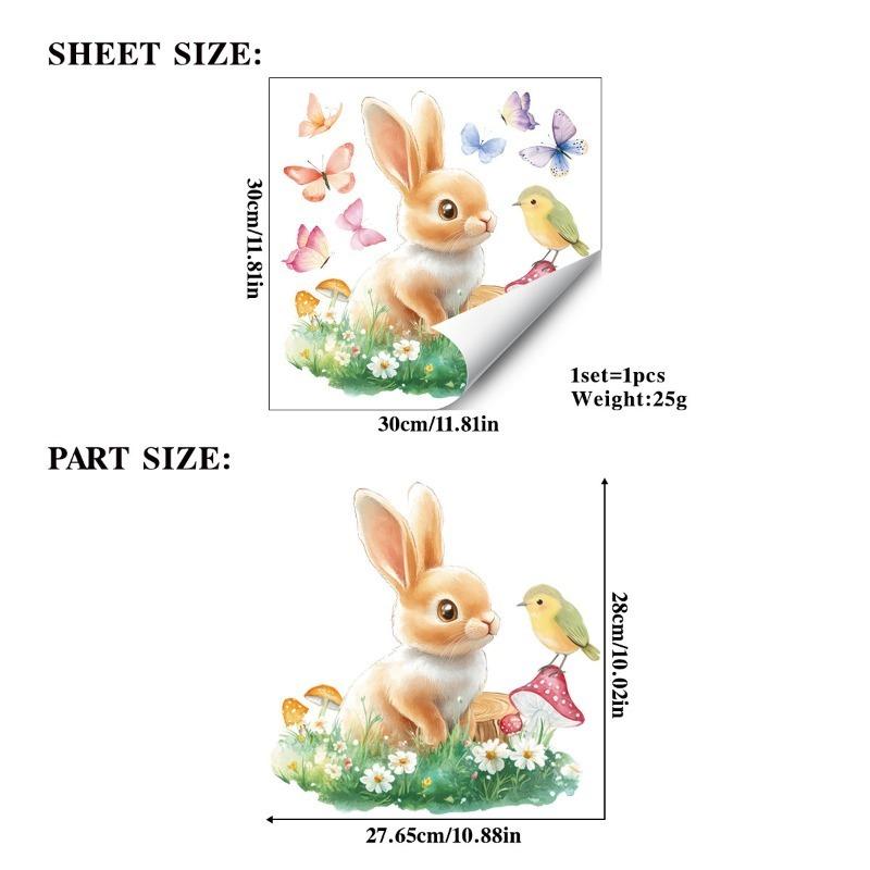 Easter New Product Electrostatic Patch Cute Rabbit Colorful Egg Stickers Glass Window Stickers Children's Room Decoration