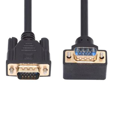 Xiwai 90 Grad VGA RGB Aufwärts Stecker auf Gerade Stecker Verlängerung für Computermonitore und Kabel, 3COAX+6C, Projektoren, 1m/3,3ft