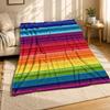 Rainbow Stripes Coral Fleece Blanket