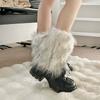 Cozy Fuzzy Leg Warmers Women Girls' Winter Fashion Accessory Furry Plush Boot Covers Sleeves Socks for Costume Parties