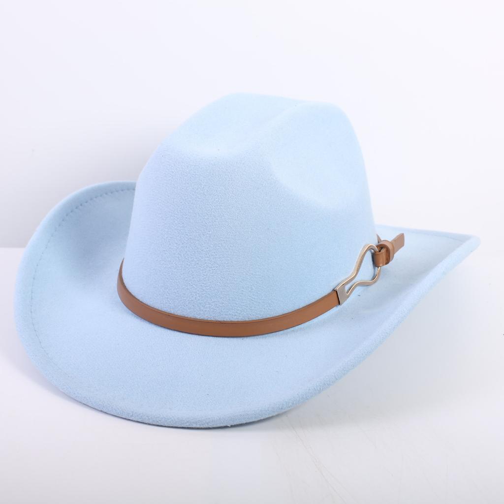 Popular European and American Fashion OL Style One-word Cowboy Hat Men's and Women's High-end Top Hat Jazz Hat Felt Hat