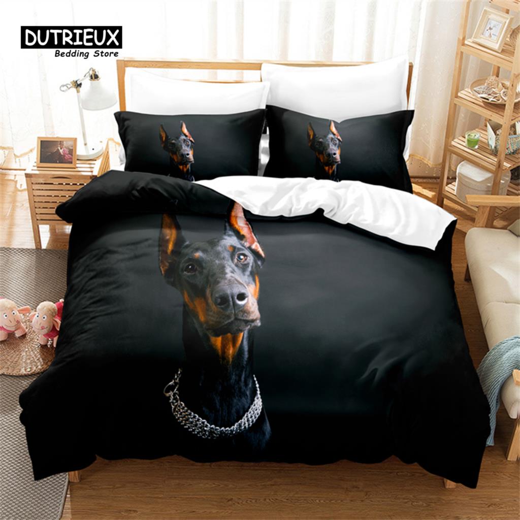 Cute Animals, Dogs Duvet Cover Set, Fashion Bedding Set, Soft Comfortable Breathable Duvet Cover, For Bedroom Guest Room Decor
