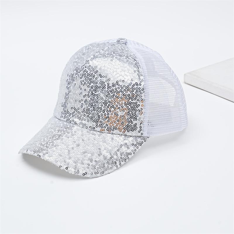 Children's Sequin Baseball Cap Adjustable Mesh Back Hat for Kids Durable Lightweight Breathable Sun Protection Outdoor Use