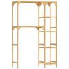 Bamboo Shelf Above Washing Machine, Bathroom Cabinet, Reversible Shelves, Natural Wood