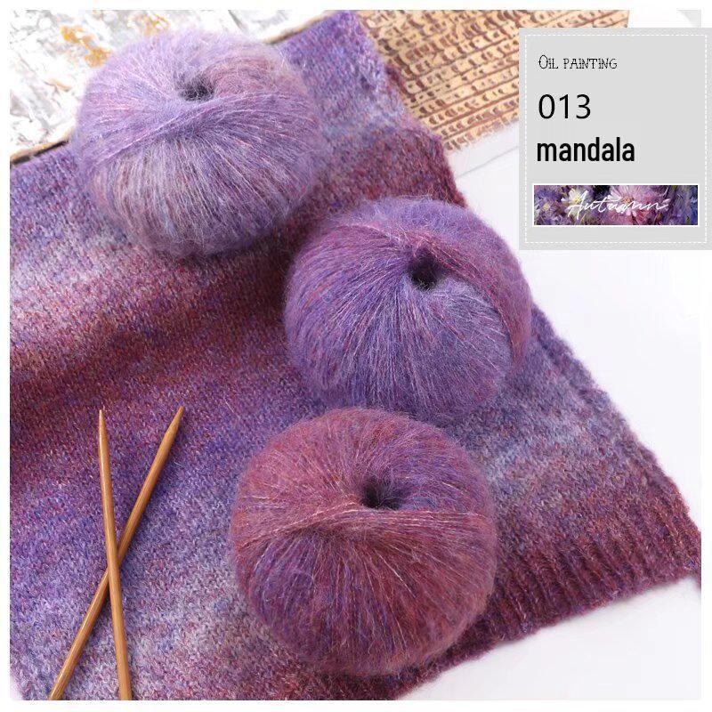 Gradient Silk Mohair Yarn for Hand-Knitted Sweaters and DIY Shawls