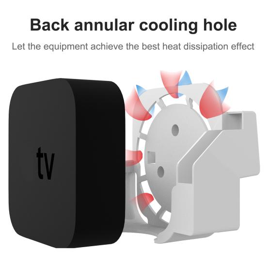 Set Top Box Holder Universal Wall Mount Media Player Stand Cradle for Apple TV 4K/HD-compatible/2nd 3rd 4th 5th 6th Gen