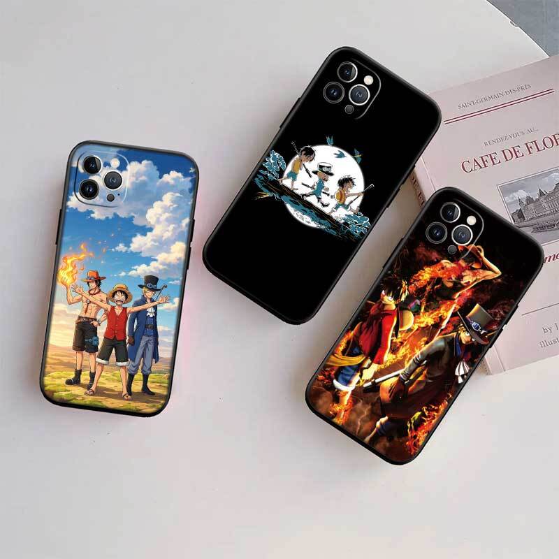 One Piece Luffy ACE Sabo Phone Case for Samsung S20 S21 S21S S22 S23 S24 FE Ultra Plus Lite F06 F16 M06 M16 M56 A07 A17 A36 A37 A55 A57