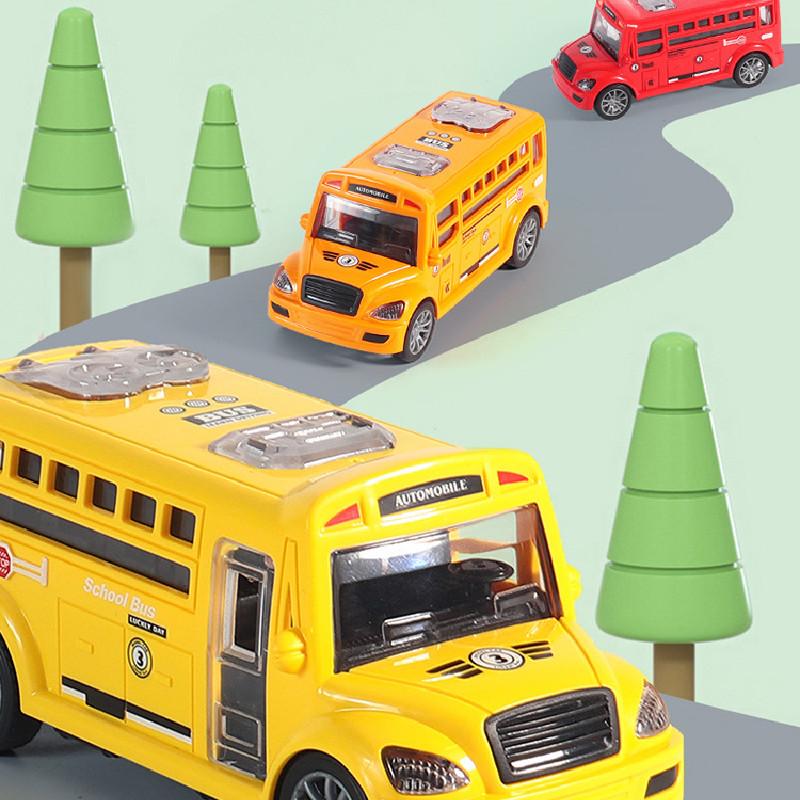 Bus Model School Toy Inertia Pull Back Mini Racing Car Children Educational Gift