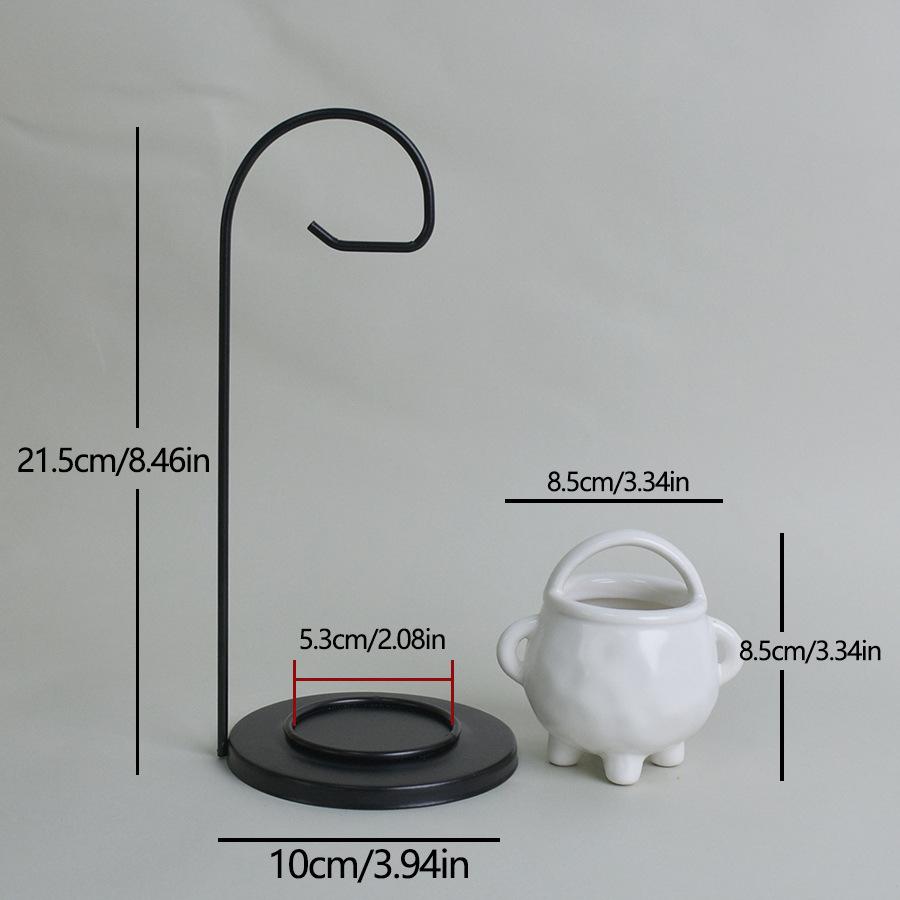 1pc Essential Oil Burner with Iron Hook, Ceramic Aromatherapy Decor, Indoor Fragrance Ornament (Without Incense)