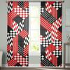 Red Black Geometric Abstrac Middle Ages Voile Sheer Curtains Living Room Window Tulle Curtain Kitchen Bedroom Drapes Home Decor