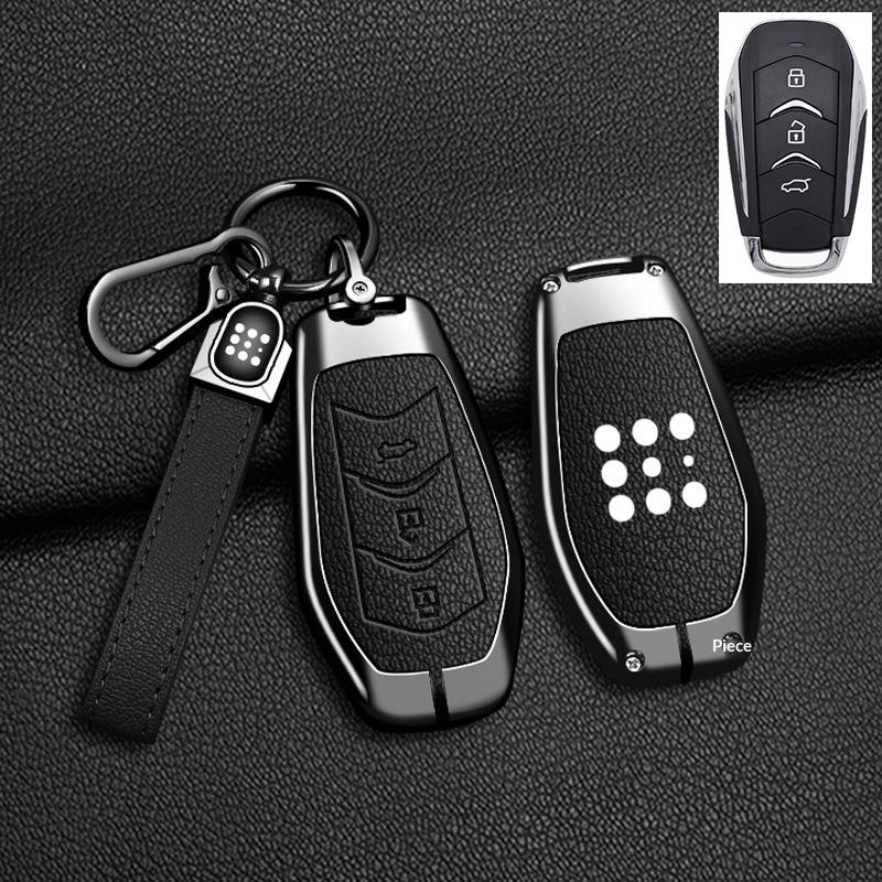 For Dongfeng DFSK 600 Fengon 580 Evolute I-Space I-Pro Landian E5 Keychain Zinc Alloy Leather Car Key Case Cover Accessories