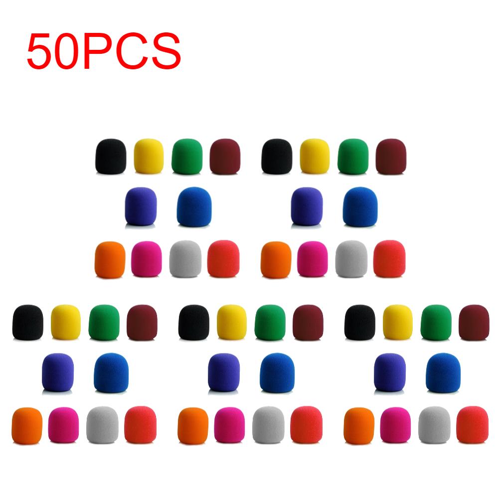 10-100PCS Microphone Windscreen Foam Cover Thick Mic Covers Foam Mic Pop Filter for Studio Interview Karaoke DJ  (10 Colors)