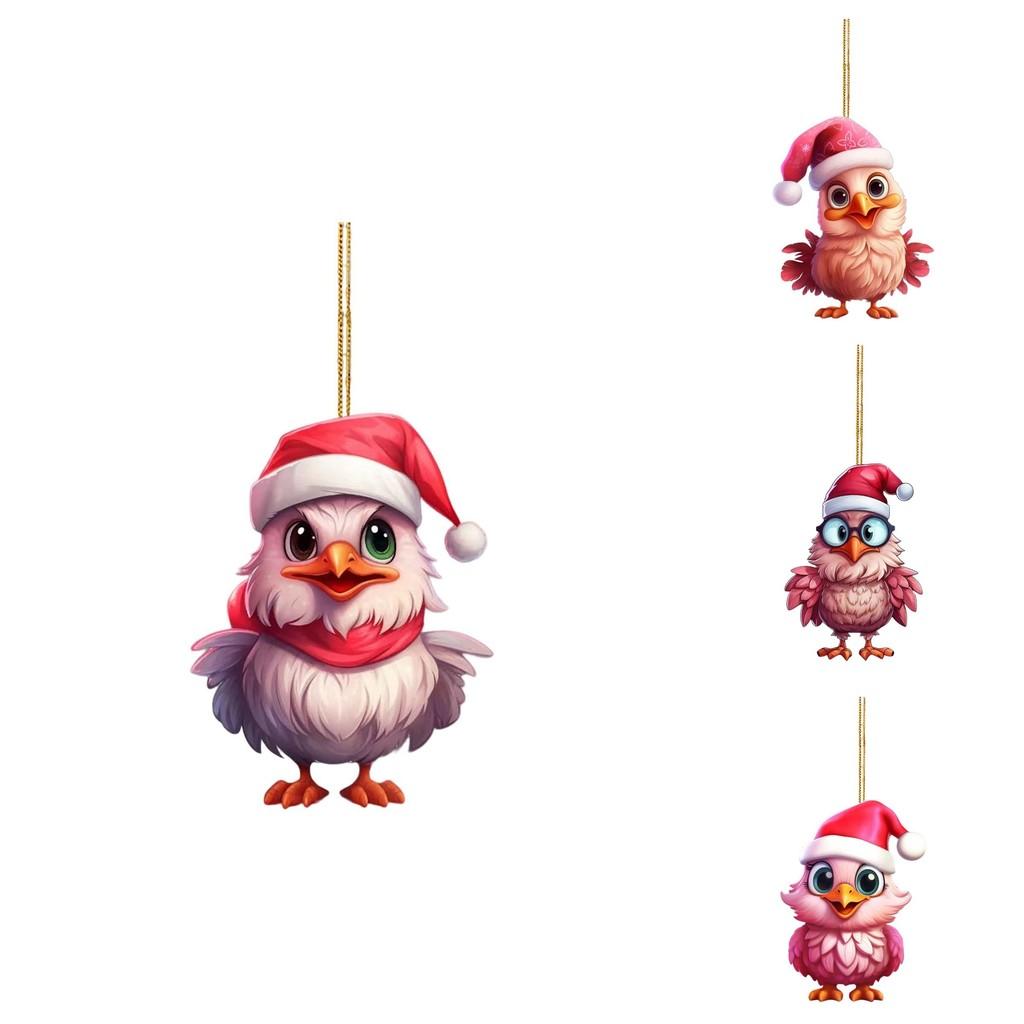 Entzückendes rosa Cartoon-Küken Auto-Hängeornament für festliche Weihnachtsdekoration