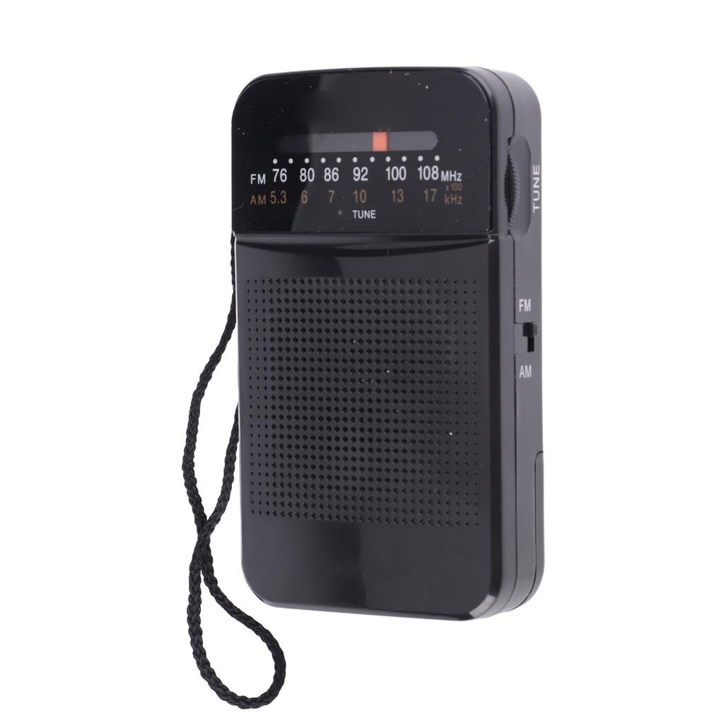 Portable AM FM Radio Black Color Headset Pluggable Built in Loud Speaker AM FM Transistor Radio