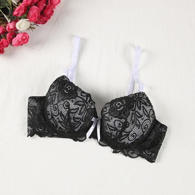 

Новый сексуальный кружевной женский бюстгальтер, стринги, ажурный бюстгальтер, трусики, комплект нижнего белья, краткий комплект 95B чёрный