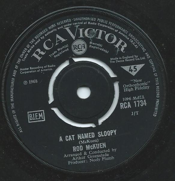 

7inch Record ROD MCKUEN - A Cat Named Sloopy RCA1734 RCA Victor 1968 UK Jazz Used