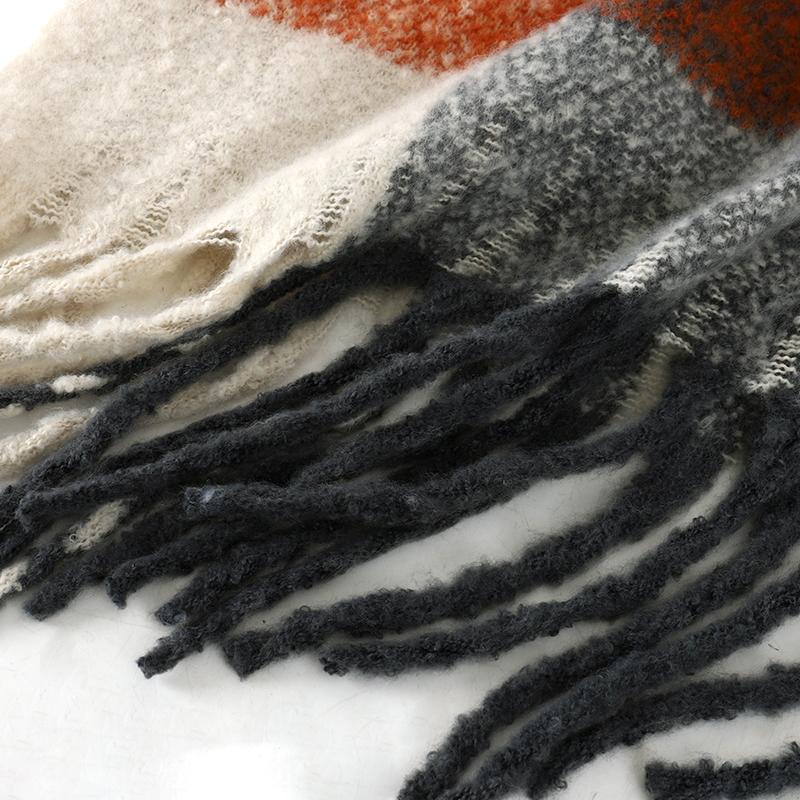 Warmer Schal Damen Schal Luxus Kaschmir Winterdecke Wickeltücher Lässig Karomuster Pashmina Bufanda Reiseponcho Stolen Echarpe