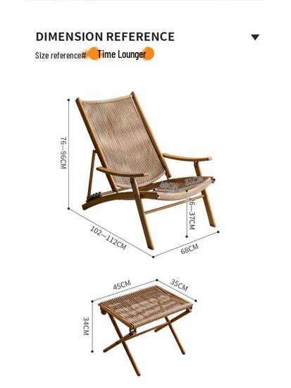 Outdoor Balcony Rattan Folding Table and Chairs Set - Woven Recliner for Garden or Patio