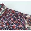 Women Vintage Printed Loose Long Sleeve Cotton Padded Coat