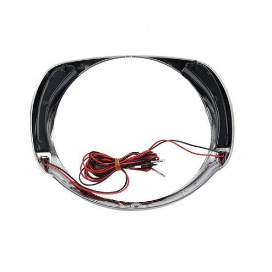 LED Headlight Bezel Visor Trim Ring For Harley Touring 2014+