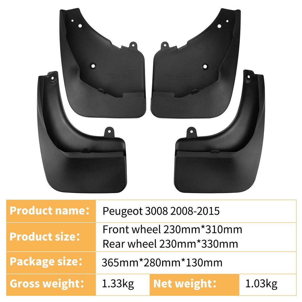 Peugeot 3008 Radschalen Schmutzfänger (2008-2015) - Leder