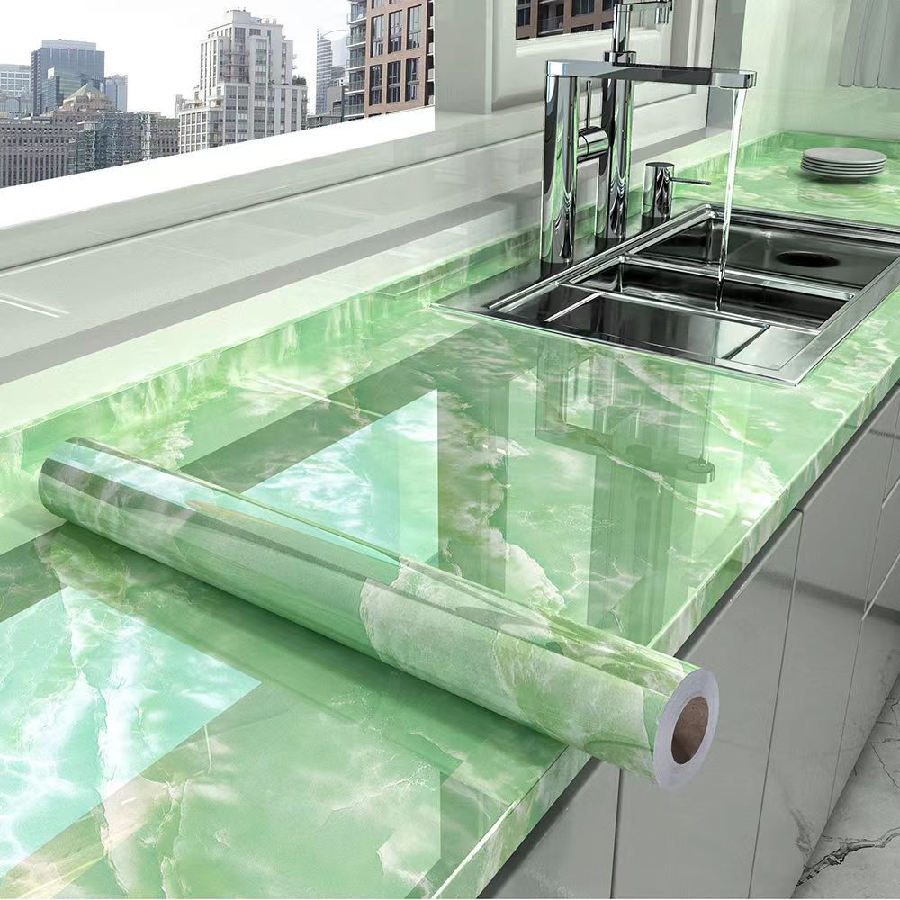 Waterproof and moisture-proof wallpaper countertop self-adhesive oil proof film stove cabinet ceramic tile marble sticker