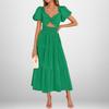 New Spring Women's Clothing Elegant and Hollow Simple Solid Color Gown for Women's