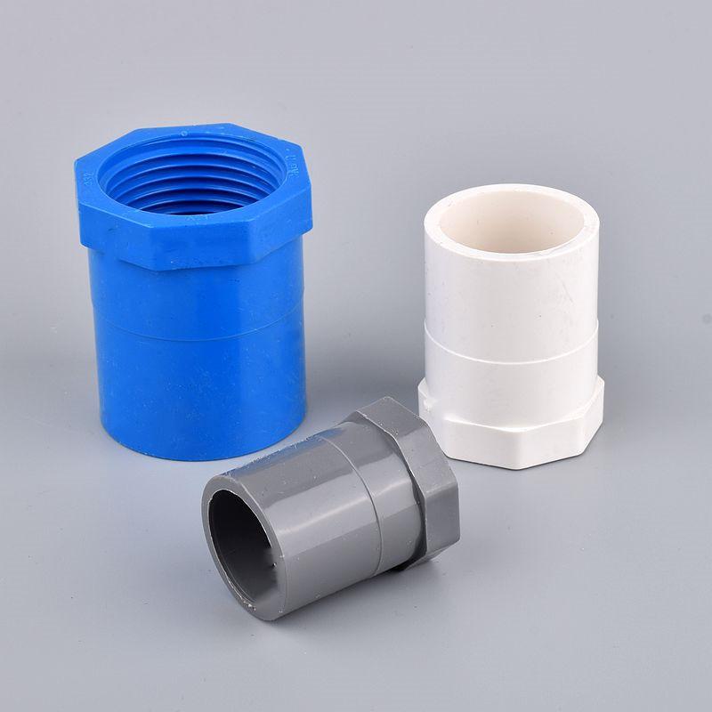 Grey/Blue/White PVC Direct Connector 1/2" ~2" Male/Female Thread To 20/25/32/40/50/63/75mm Garden Irrigation Water Pipe Joint