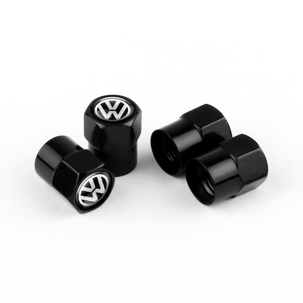 4PCS Car Wheel Tire Valve Caps Stem Cover For Volkswagen Polo Sharan Golf Scirocco Touran Touareg Rline Jetta Tcross Tiguan GTI