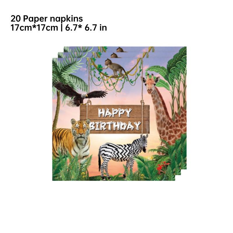 Jungle Animal Zoo Birthday Party Supplies For Boys Jungle Theme Decorations For Baby's First Birthday Tableware And Tablecloth