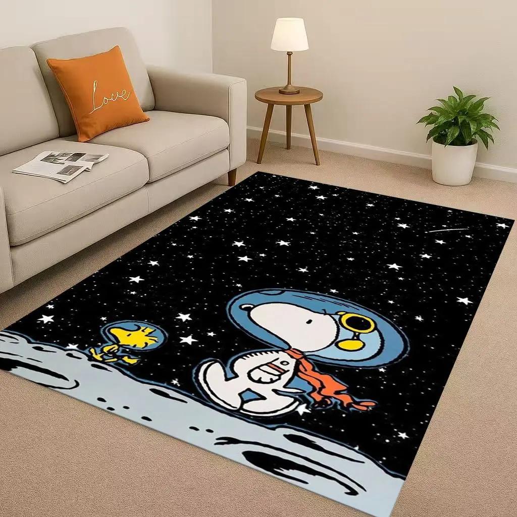 3D Snoopy Dog Peanuts Cartoon Christmas Living Room Non-Slip Area Rug Carpet for Bedroom Playroom Sofa,Home Decor Doormat