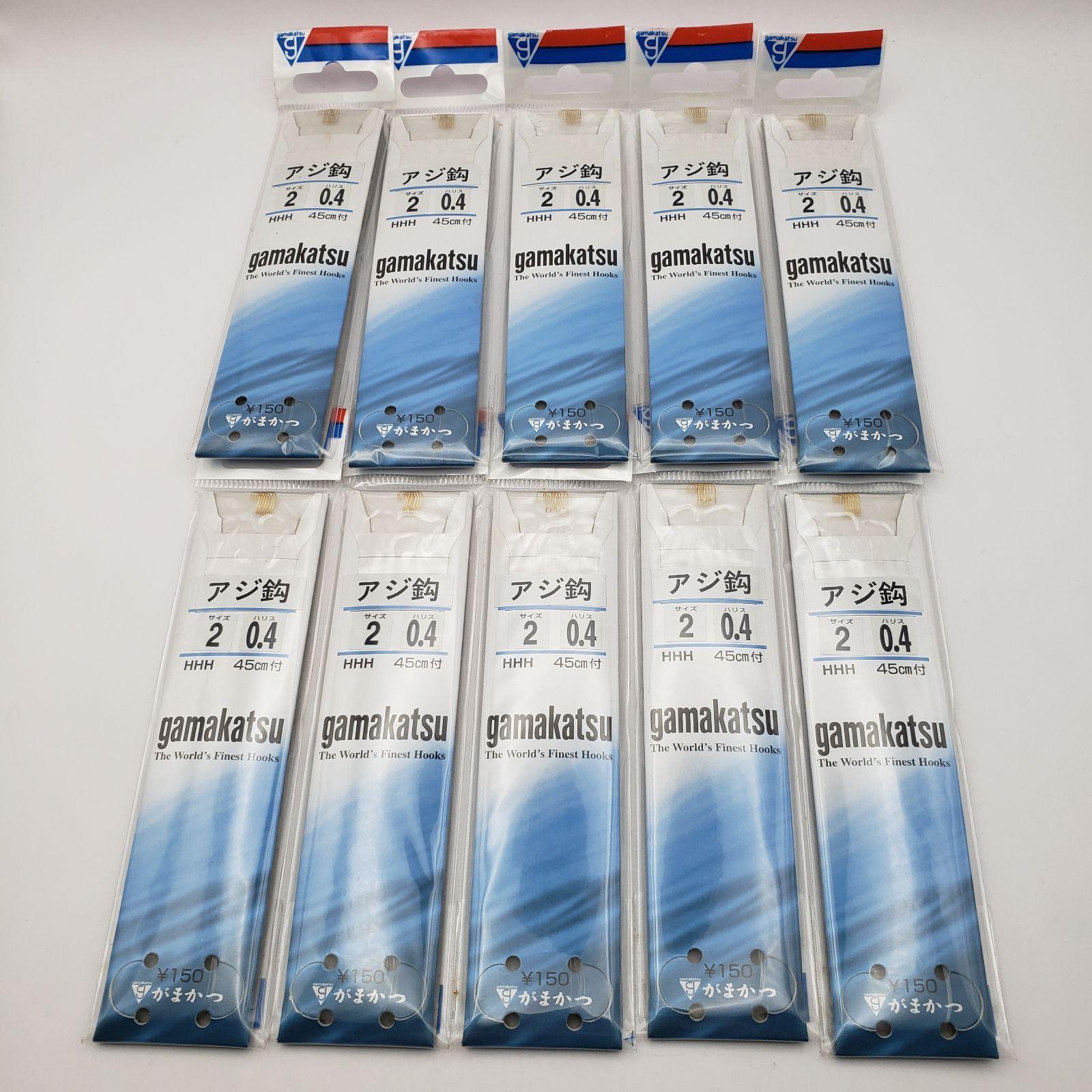 Used Set of 10 pieces Gamakatsu with thread Aji needle gold 2-0.4