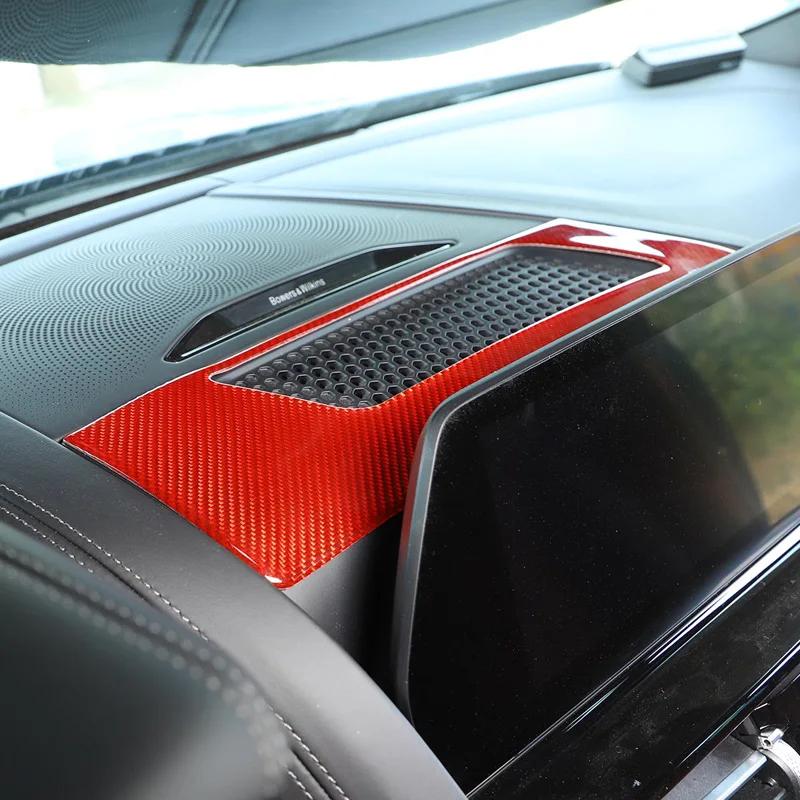 For BMW 8 Series G14 G15 G16 2019-2023 Soft Carbon Fiber Car Dashboard Speaker Frame Cover Sticker Trim Car Interior Accessory