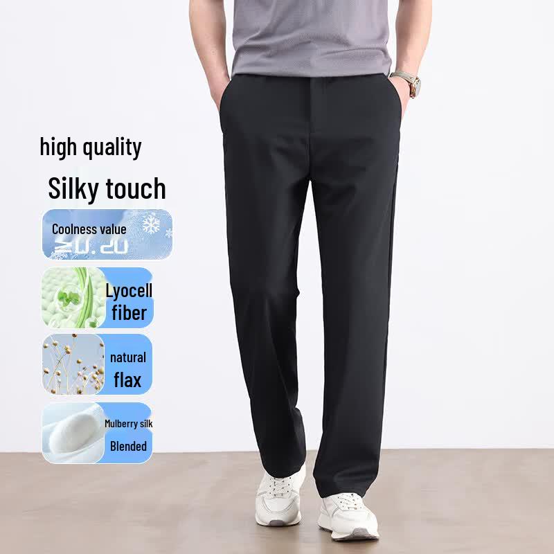 Romon Men s Mulberry Silk Blend Casual Pants XL