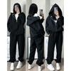 Damen Kapuzenpullover mit Reißverschluss Trainingsanzug Langarm Lockerer Hoodie + Jogginghose 2-teiliges Outfit Lässiges Sport- und Loungewear-Set