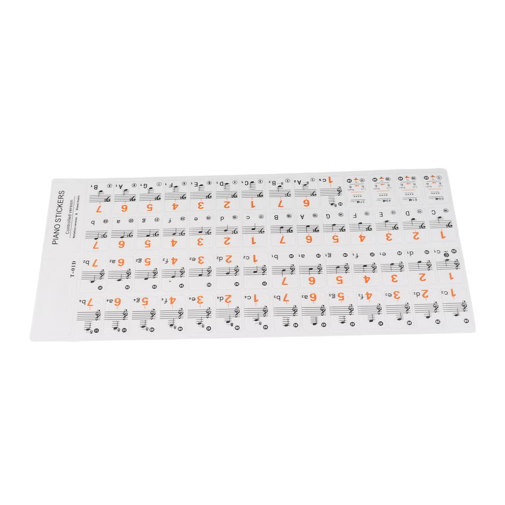 Transparent 37 49 61 Electronic Keyboard 88 Key Piano Stave Note Sticker Notation Version & Sheet Music for White Keys