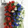 Weatherproof Artificial Flowers Patriotic Red White Blue Hanging Morning Glory Flower Vine UV Resistant Fake Plants for 4th of July Memorial