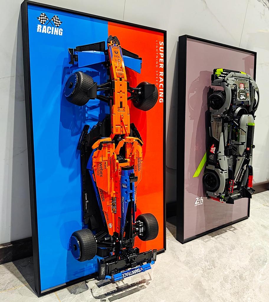 Sungvool Display Wallboard for Lego 42141 F1 Technic McLaren Formula 1 Racing Decorative Paintings for Display Wallboard for Lego Model Display