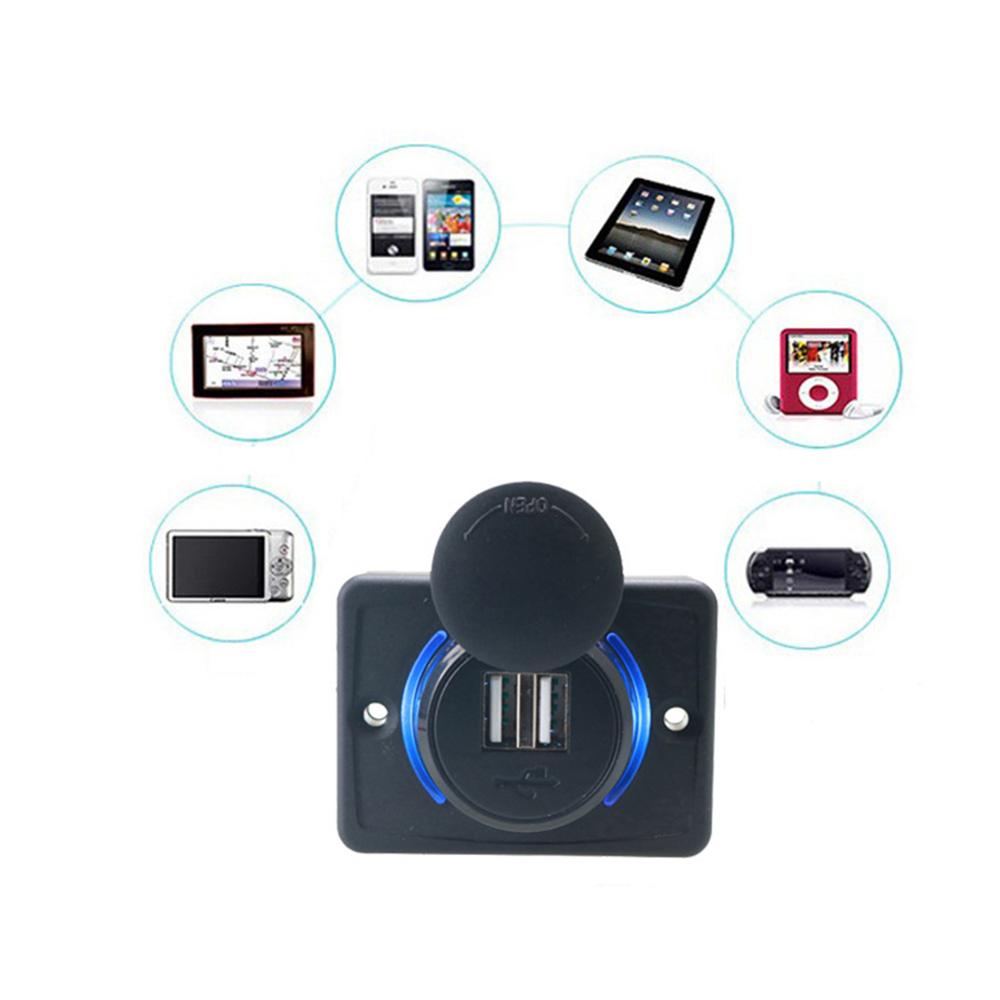 Car LED Aperture Car Charger Dual USB 3.1A 12/24V Power Adapter Outlet Universal USB Socket Plug For Car Auto Motorcycle Bus