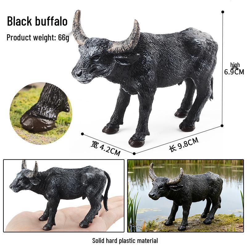 Realistic Farm Animal Model Set: Dairy Cow, Simmental Bull, Yellow Cattle, Fighting Bull, Water Buffalo, Yak