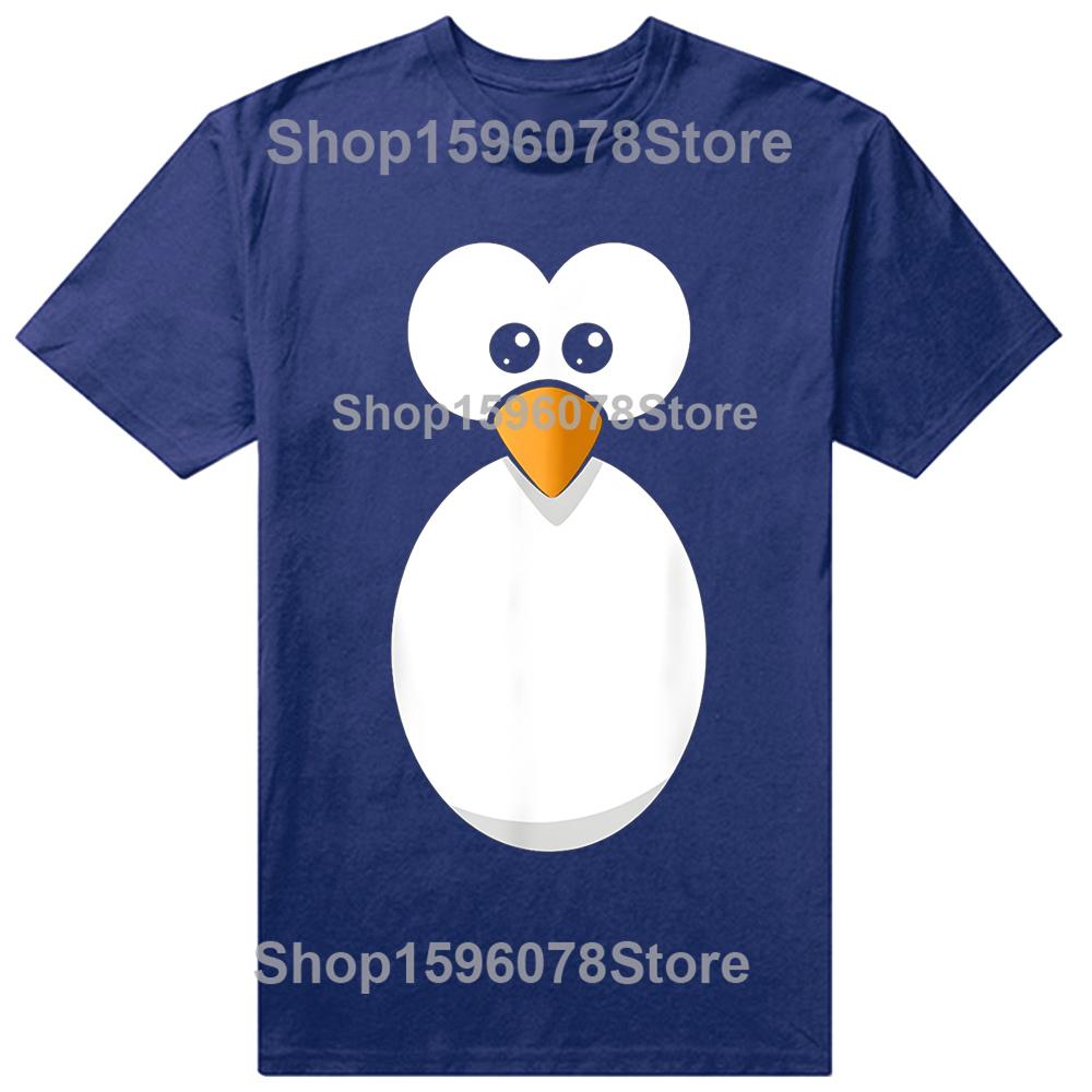 Funny Penguin Face Design or Easy Costume Black Penguin TShirt Unisex Summer Streetwear Tops Harajuku Cotton Camisas