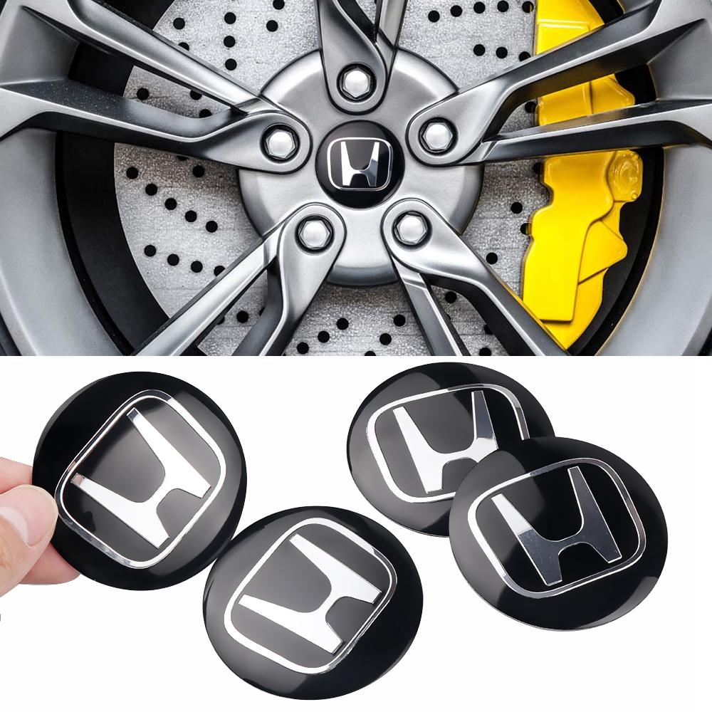 4PCS 56mm Car Wheel Center Cap Metal Badge Sticker For Honda Accord Civic FIT Insight CRV Jazz HRV CRZ CRX City Vezel Pilot