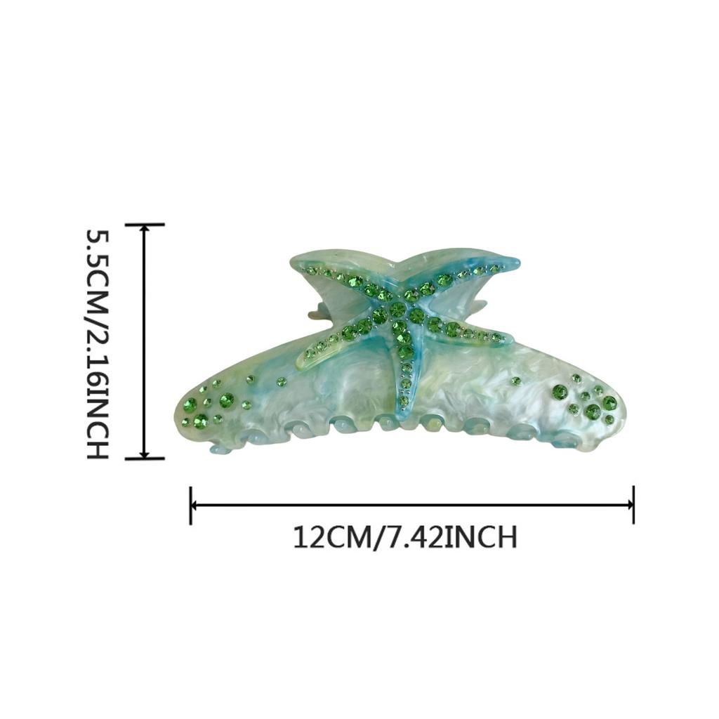 1pc Multi-color Starfish Hair Clip Acrylic Hair Claws, Summer Beach Hair Clip with Claws for Strong Fixation