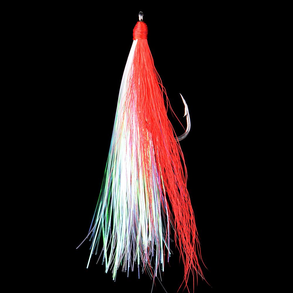 

5Pcs Bucktail Teasers Fishing Hook Saltwater Fishing Lures Rig High Carbon Steel Fishing Jig Hooks For Salmon Trout Bass Quality