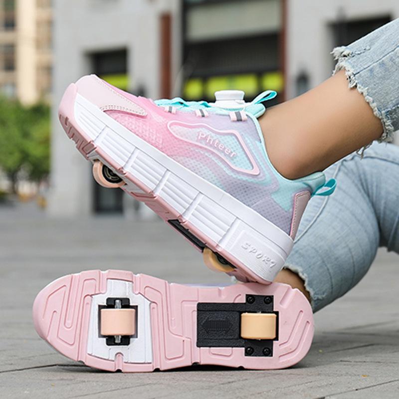 

Детская обувь Runaway Shoes для мальчиков и девочек Burst Shoes Double Wheel Flying Shoes Shoes with Wheels Girls Rollers Contest New 40